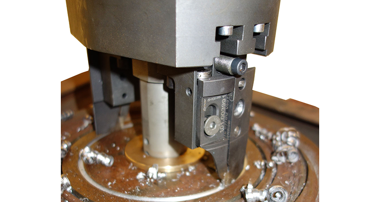 ASM-2 portable lathe in operation